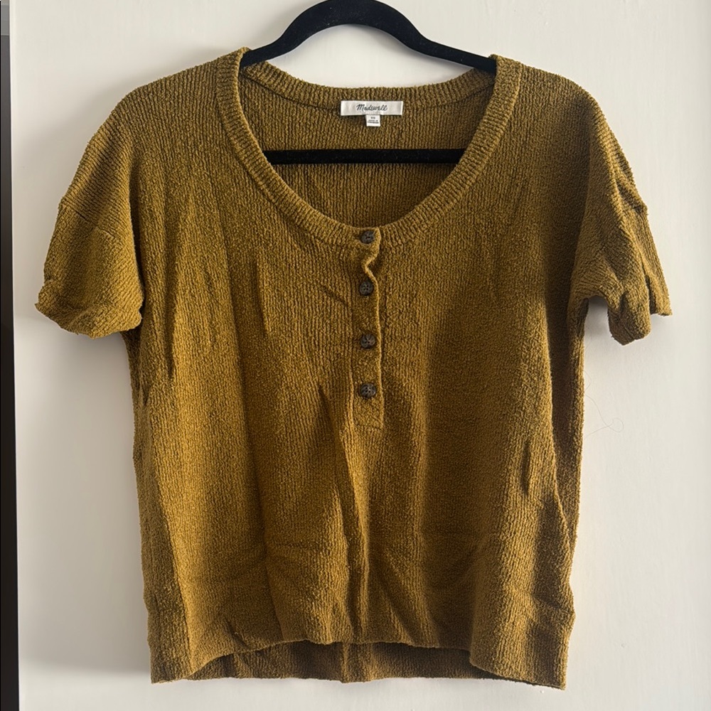 Madewell Women's Mustard Button-Up Top size XS